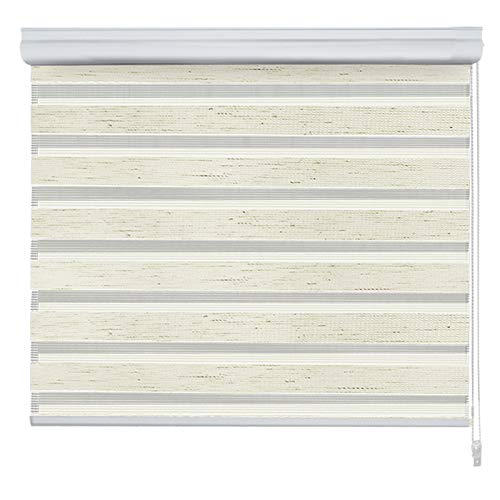 casa pura Doppelrollo VarioLight mit Kassette | Duo-Rollo für Fenster flexibel einstellbar - Blickdicht oder transparent | Rollo Größe & Farbe wählbar (90 cm Breite x 150 cm Länge) | Elfenbein von casa pura