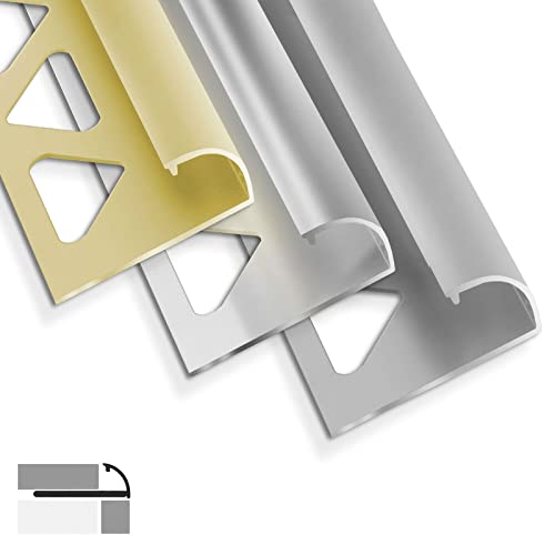casa pura Fliesenprofil aus Alu 5 Stück Set, Fliesenschiene Viertelkreisprofil für Fliesen 2,5 m Länge, Fliesenabschlussleiste Eckprofil Winkelprofil zum Kantenschutz von Fliesen (Gold, C-Form, 11mm) casa pura Fliesenprofil aus Alu 5 Stück Set, Fliesenschiene Viertelkreisprofil für Fliesen 2,5 m Länge, Fliesenabschlussleiste Eckprofil Winkelprofil zum Kantenschutz von Fliesen (Gold, C-Form, 11mm) von casa pura
