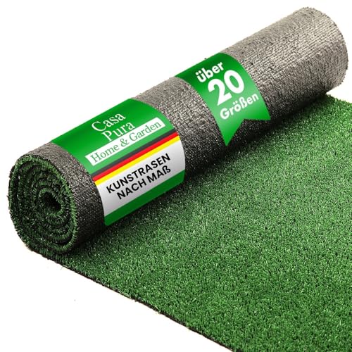 casa pura Kunstrasen Outdoor 2 x 2,5 m = 5 m² Kunstrasen Balkon wetterfest - Grün 7mm Spring von casa pura