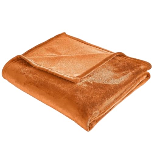 casa pura Kuscheldecke 220x240cm große Flauschige & weiche Sofadecke als Schlafzimmer Deko aus Flanell Sherpa 1cm Dicke Sofaüberwurf Wärmedecke für Zimmer Deko, Balkon, Camping, Braun, Grace von casa pura
