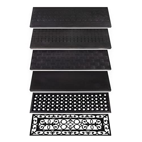 casa pura Matten für Treppenstufen - Antirutschmatten - 100% wasserdicht - Stufenmatten aus Gummi - 25 x 75cm Madras von casa pura