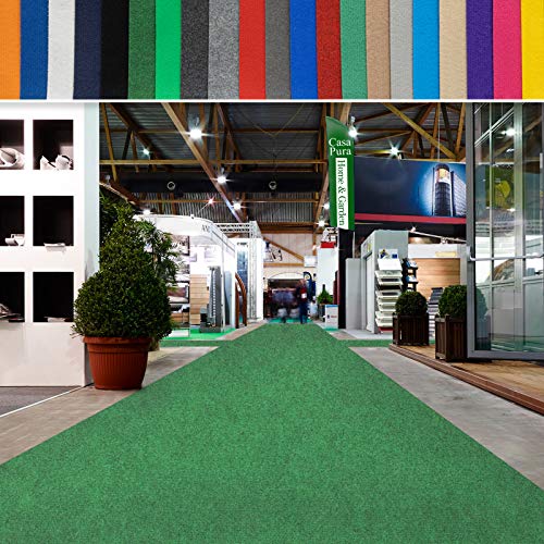 casa pura Messeteppich bis 40 m Länge - schwer entflammbar - Nadelfilz Meterware als Hochzeitsteppich Rollteppich Eventteppich VIP Teppich - Auslegware für Privat & Gewerbe (dunkelgrün, 200x350 cm) von casa pura