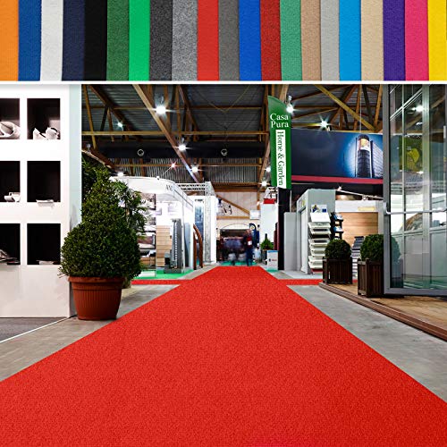 casa pura Messeteppich bis 40 m Länge - schwer entflammbar - Nadelfilz Meterware als Hochzeitsteppich Rollteppich Eventteppich VIP Teppich - Auslegware für Privat & Gewerbe (rot, 200x3500 cm) von casa pura