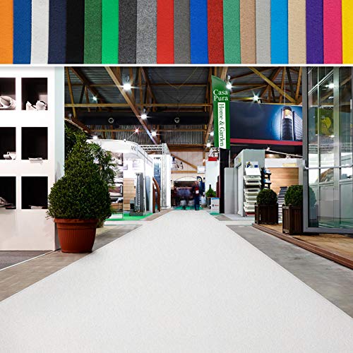 casa pura Messeteppich bis 40 m Länge - schwer entflammbar - Nadelfilz Meterware als Hochzeitsteppich Rollteppich Eventteppich VIP Teppich - Auslegware für Privat & Gewerbe (weiß, 100x100 cm) von casa pura