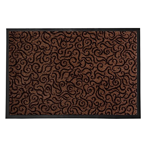 casa pura Schmutzfangmatte Brasil für den Eingangsbereich | mit Ornament | rutschfest & flach | braun | 3 Größen (60x90cm) von casa pura