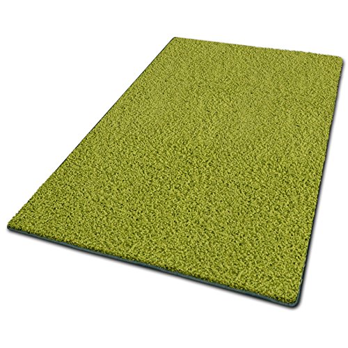 casa pura Teppich Wohnzimmer Grün Flauschiger Teppich 160x230cm Läufer, weicher Wohnteppich Deko für Schlafzimmer, Kinderzimmer, Flur mit antirutsch Unterseite, Shaggy Hochfloor Barcelona von casa pura