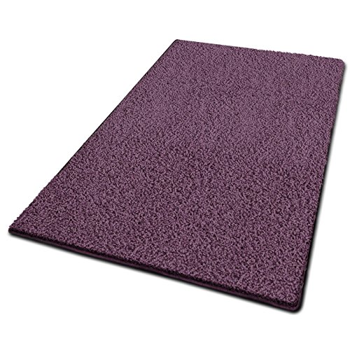 casa pura Shaggy Teppich Läufer Barcelona | weicher & Flauschiger Hochflor Wohnteppich für Wohnzimmer, Schlafzimmer, Kinkerzimmer, Flur mit Anti-Rutsch Unterseite | Meterware | 100x150cm | Lila von casa pura