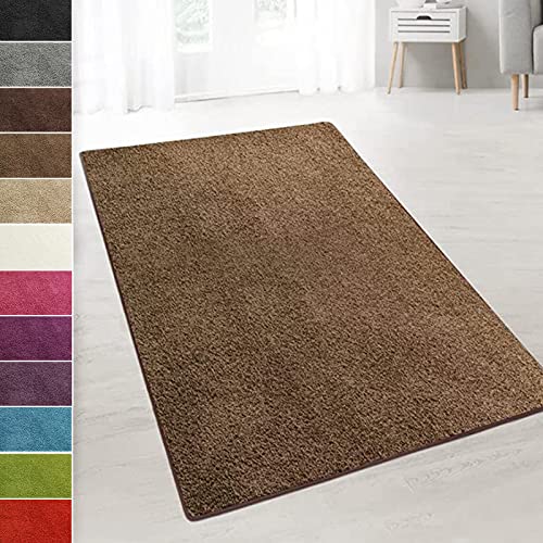 casa pura Shaggy Teppich Läufer Barcelona | weicher & Flauschiger Hochflor Wohnteppich für Wohnzimmer, Schlafzimmer, Kinkerzimmer, Flur mit Anti-Rutsch Unterseite | Meterware | 300x400cm | Hellbraun von casa pura