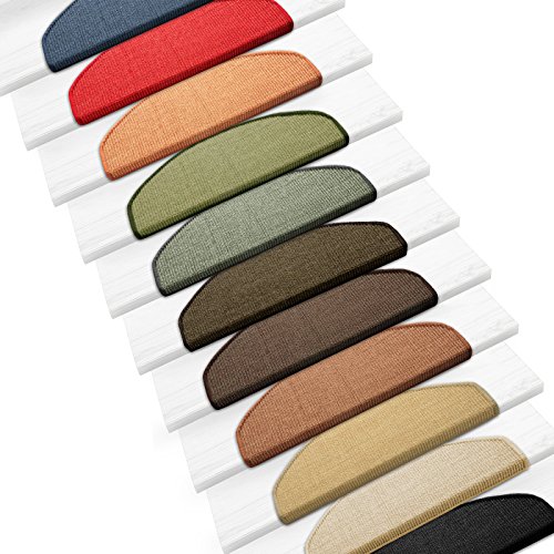 casa pura Sisal Stufenmatten im 15er Set | 100% Naturfaser in 2 Größen | sicherer Halt auf Ihrer Treppe | halbrund 65x24 cm mit Lippe - blau casa pura Sisal Stufenmatten im 15er Set | 100% Naturfaser in 2 Größen | sicherer Halt auf Ihrer Treppe | halbrund 65x24 cm mit Lippe - blau von casa pura