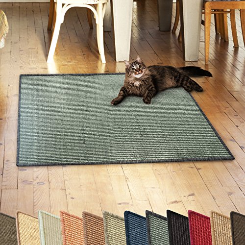 casa pura Sisalteppich Natural Line 50 x 50 cm, Grau/Khaki - ideal als Kratzmatte für Katzen - schadstofffrei & widerstandsfähig - Sisal Kratzteppich von casa pura