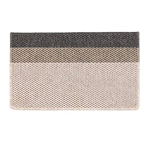 casa pura Stuffenmatten innen 15 Stück, rechteckig Selbstklebend in Sisal-Optik Treppenstuffen Matten beige 65x23,5 cm von casa pura