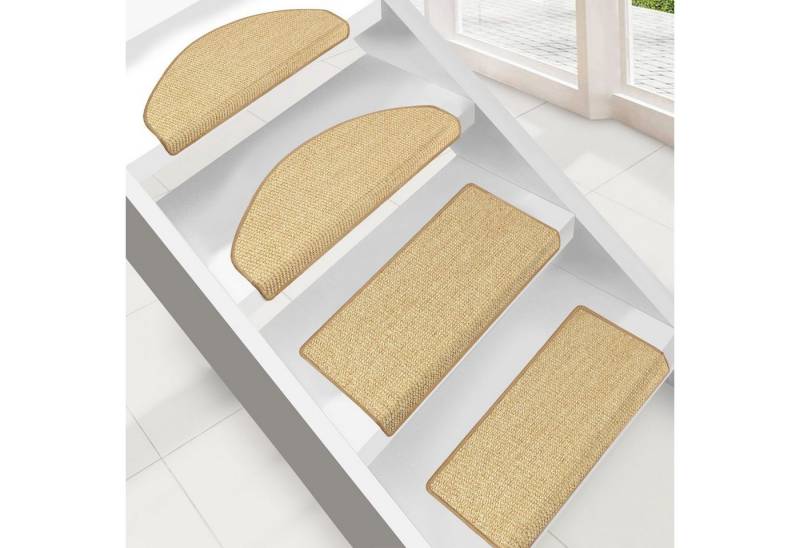 casa pura Stufenmatte Sylt Natur, Treppenschoner erhältlich in 3 Größen, Treppenschutz, Halbrund, Höhe: 6 mm, 100% Sisal von casa pura