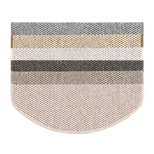 casa pura Stuffenmatten innen 1 Stück, habrund Selbstklebend in Sisal-Optik Treppenstuffen Matten Silber 65x23,5 cm von casa pura