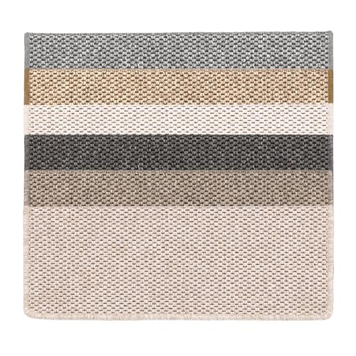 casa pura Stuffenmatten innen 1 Stück, rechteckig Selbstklebend in Sisal-Optik Treppenstuffen Matten Silber 65x23,5 cm von casa pura