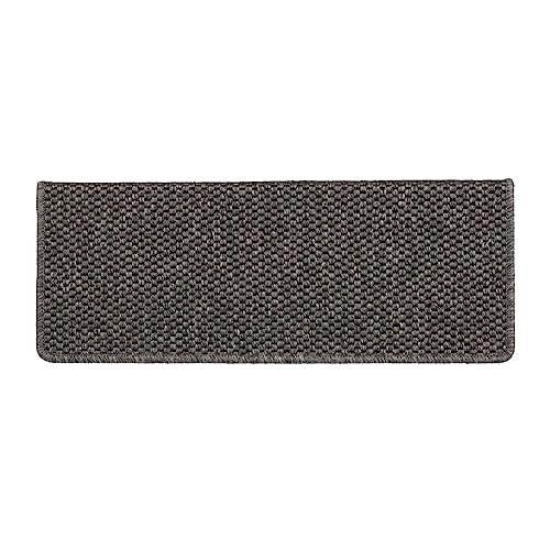 casa pura Stuffenmatten innen 15 Stück, rechteckig Selbstklebend in Sisal-Optik Treppenstuffen Matten anthrazit 65x23,5 cm Kalkuta von casa pura