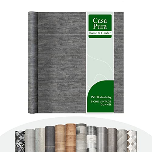 casa pura Vinylboden Meterware Holzoptik Fliesenoptik Steinoptik - PVC Bodenbelag - Vinyl Designbelag für Küche, Bad & Wohnbereich (Vancouver 5, 100x800 cm) von casa pura