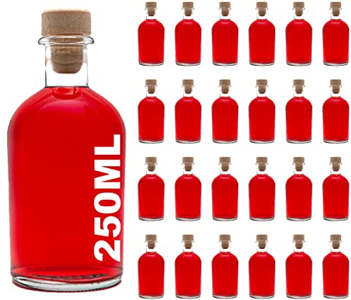 casavetro 24 Stück 250 ml Glasflaschen Leer New-Bost-HGK Kleine Apotheker-Flasche mit Korken Verschluss, 0,25 Liter l von casavetro
