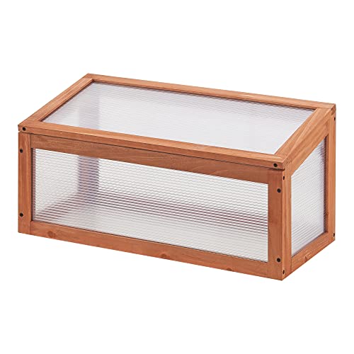 casa.pro Frühbeet Laarbeek Mini Gewächshaus aus Holz 60 x 30 cm Frühbeetkasten Pflanzenbeet Kiefernholz Polycarbonat von casa.pro