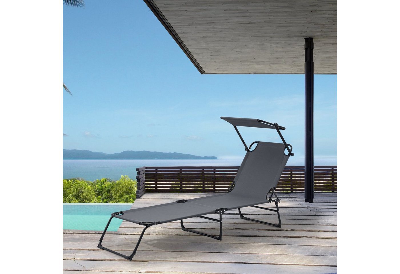 casa.pro Gartenliege, Set, 2er, »Lomeda« Strandliege 2er Set klappbar 187x53x27cm Stahl Dunkelgrau casa.pro Gartenliege, Set, 2er, »Lomeda« Strandliege 2er Set klappbar 187x53x27cm Stahl Dunkelgrau von casa.pro