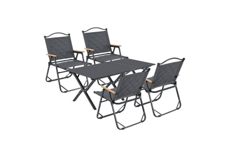 casa.pro Gartenlounge-Set, (5-tlg., 1 Tisch, 4 Stühle), »Botrugno« Textilgewebe Grau von casa.pro