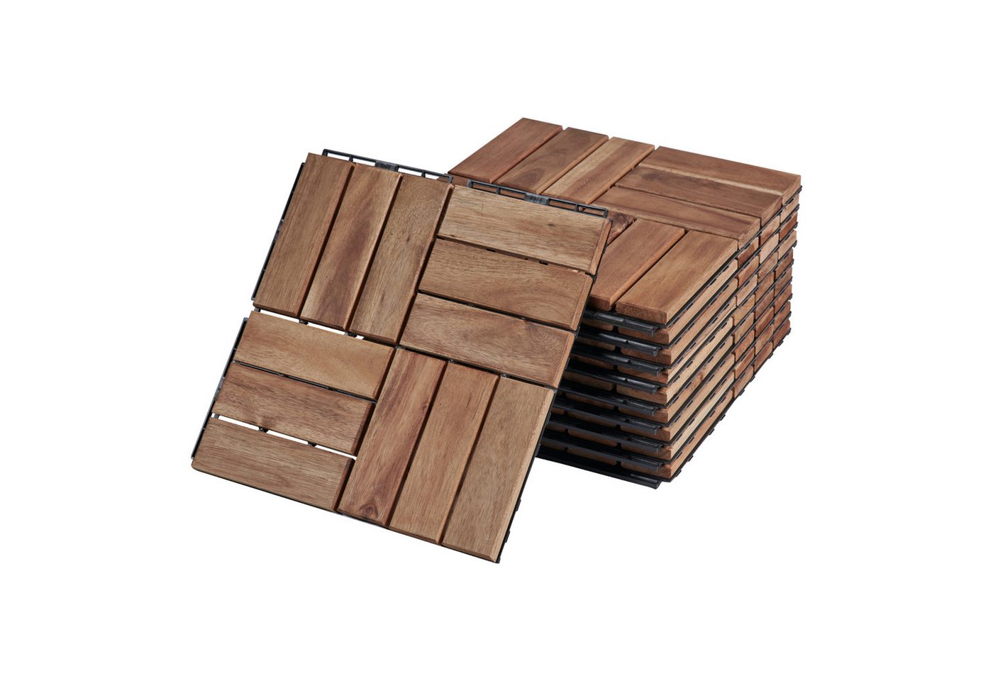 casa.pro Klickfliesen, Set, 10er Set, »Alliste« Akazienholz 30 x 30 cm 0,9 m² Natur von casa.pro