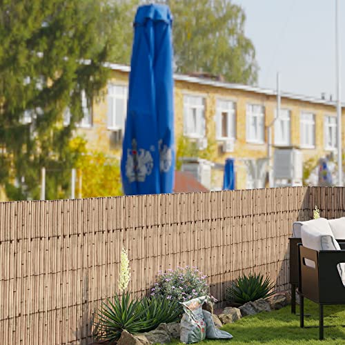 casa.pro Schilfrohrmatte Allzio Sichtschutz Zaun Garten Sichtschutzmatte 500 x 100 cm Schilfmatte Terrasse von casa.pro