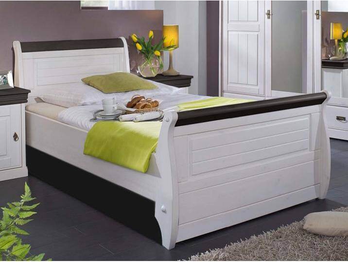 Bett Doppelbett Ehebett Napoli 100/140/180 x 200 cm Pinie Nordica weiss gewachst von casamia