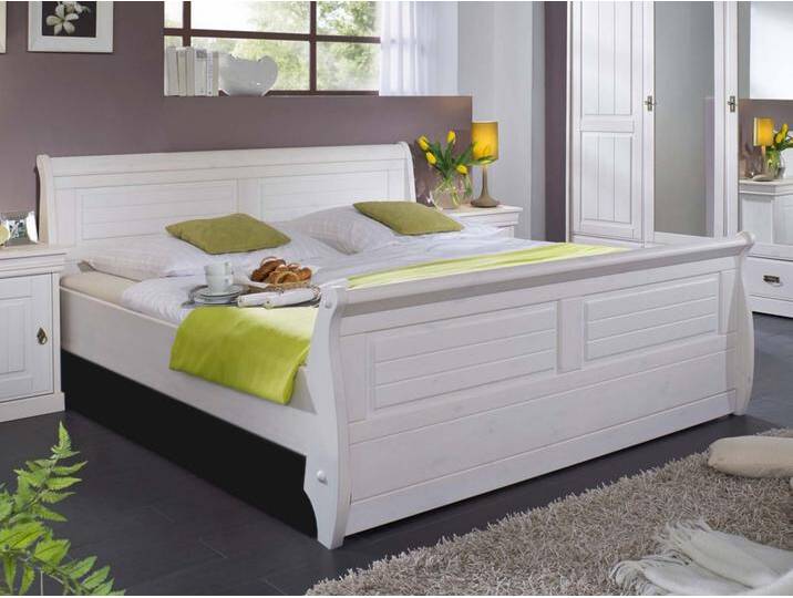 Bett Doppelbett Ehebett Napoli 100/140/180 x 200 cm Pinie Nordica weiss gewachst von casamia