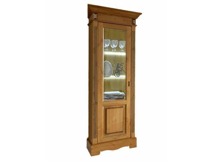 Glas-Vitrine Standvitrine Florenz 1-türig rechts oder links Pinie Nordica massiv sierra von casamia