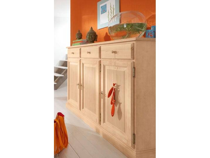 Highboard Hoch-Anrichte Casapino B 153 H 125 T 46 cm 3 Türen und 3 Schubladen Pinie massiv von casamia
