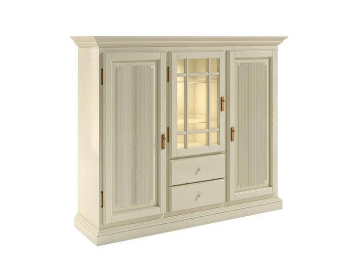 Highboard Hochanrichte Duett B 162 H 136 cm 3 Türen 2 Schubladen Pinie massiv von casamia