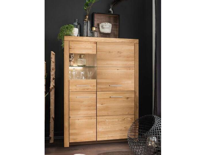 Hochanrichte Highboard Massivholz B102 H141cm Faro Wildeiche massiv von casamia