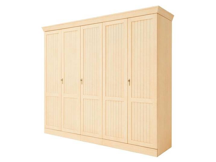 Kleiderschrank mit Holztüren Wäscheschrank Casabella 4/5/6-türig Pinie massiv von casamia