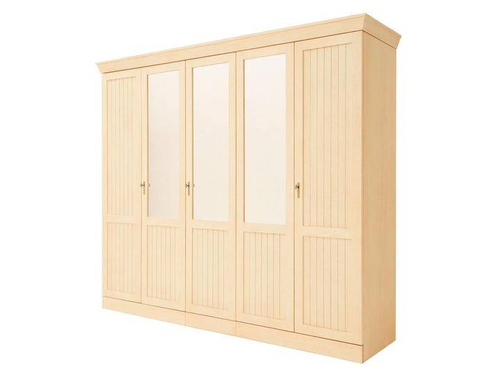 Kleiderschrank mit Spiegeltüren, Wäscheschrank Casabella 4/5/6-türig, Pinie massiv von casamia