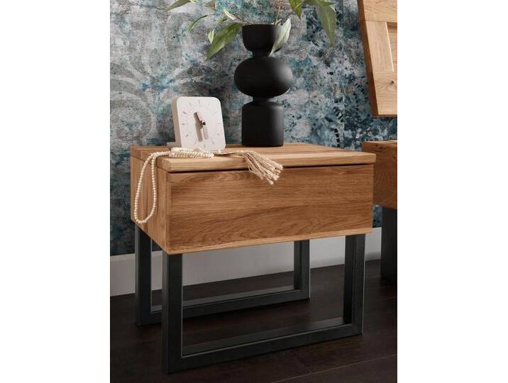 Nachttisch schmal 45x41cm Nachtkonsole Nachtschrank Roma Wildeiche von casamia