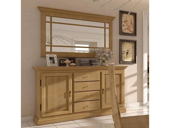 Sideboard Set mit Spiegel Duett B 162 H 196 cm Pinie massiv Sideboard Set mit Spiegel Duett B 162 H 196 cm Pinie massiv von casamia