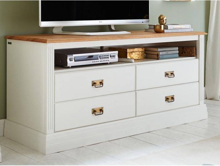 TV Lowboard + Wandregal Set Novara weiß Wildeiche TV Lowboard + Wandregal Set Novara weiß Wildeiche von casamia