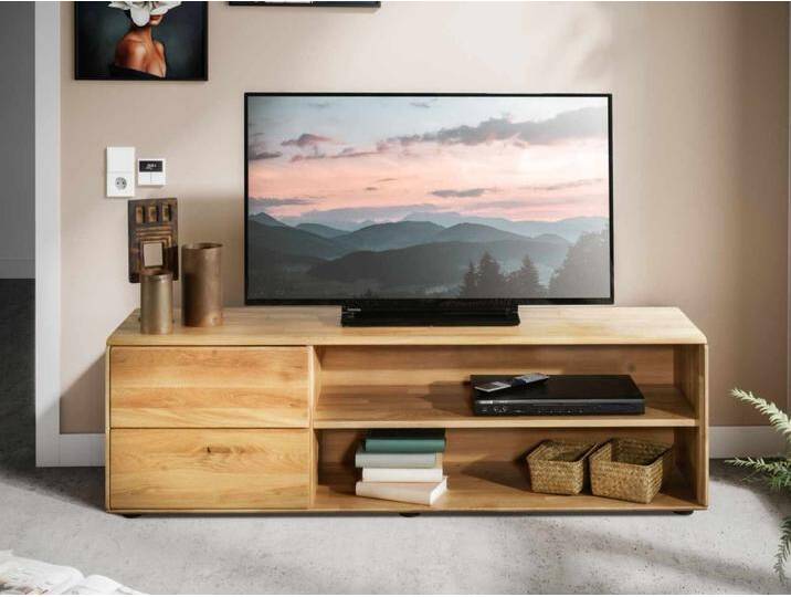 TV-Lowboard TV Schrank 149x47x40cm Bari Massivholz Wildeiche natur TV-Lowboard TV Schrank 149x47x40cm Bari Massivholz Wildeiche natur von casamia