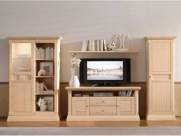 Wohnwand Pinie massiv Vienna 4-teilig B 320 x H 156 cm von casamia