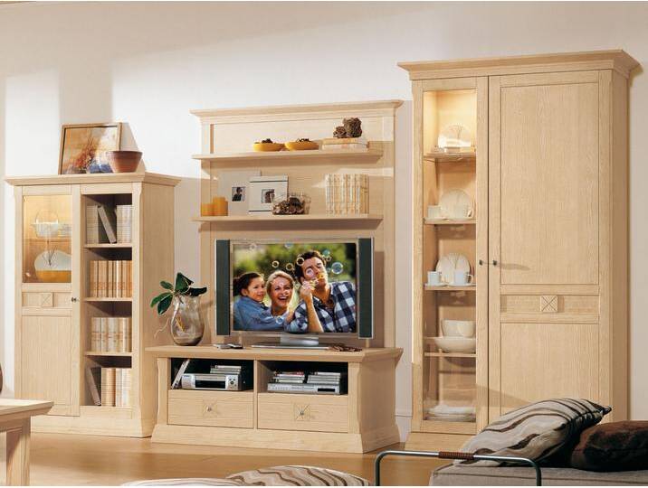 Wohnwand Wohnzimmer Schrank Set Vienna 4-teilig B 375 x H 210 cm, Pinie massiv Wohnwand Wohnzimmer Schrank Set Vienna 4-teilig B 375 x H 210 cm, Pinie massiv von casamia