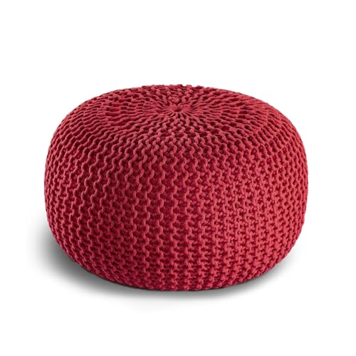 casamia Pouf Ø 55 o. 45 cm Strickhocker Sitzpouf Bodenkissen Premium Outdoor nachhaltig Größe ø 45 cm, Farbe rot - Tango red casamia Pouf Ø 55 o. 45 cm Strickhocker Sitzpouf Bodenkissen Premium Outdoor nachhaltig Größe ø 45 cm, Farbe rot - Tango red von casamia