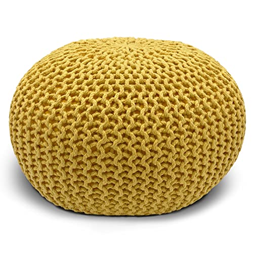 casamia Pouf Ø 55 o. 45 cm Strickhocker Sitzpouf Bodenkissen Premium Outdoor nachhaltig Größe ø 55 cm, Farbe gelb - Freesia casamia Pouf Ø 55 o. 45 cm Strickhocker Sitzpouf Bodenkissen Premium Outdoor nachhaltig Größe ø 55 cm, Farbe gelb - Freesia von casamia