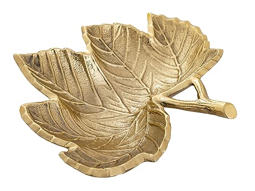 casamia Schale Dekoschale Blatt Ginkgo Apfel Stern Aluminium Gold o. Silber Farbe Blattschale Gold von casamia