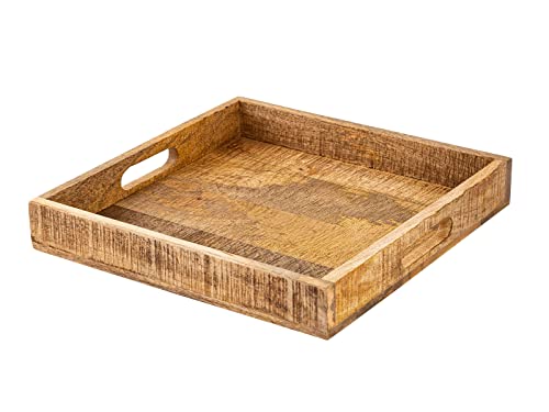 casamia Holz Deko Tablett Mangoholz massiv Farbe Tablett 40 x 40 cm von casamia