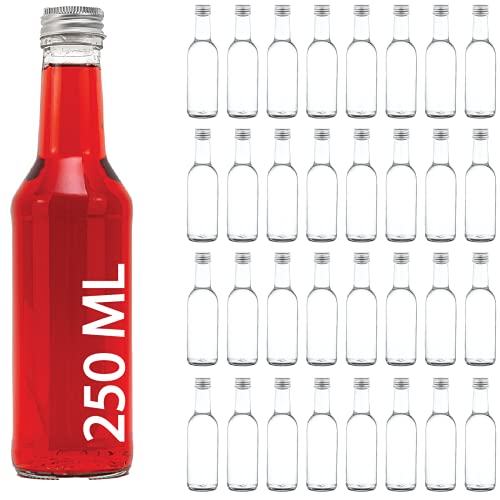 casavetro 12, 30, 42 x 250 ml Flaschen Gerad-Schrubverschluss Saftflaschen kleine Weinflaschen Flaschen zum selbst Abfüllen 0,25 Liter l Likörflaschen Schnapsflaschen Glas Essig-Öl (30 Stück) von casavetro