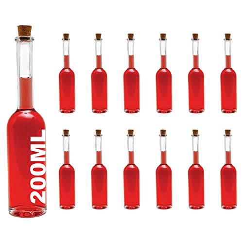 casavetro 12 leere Glasflaschen 200 ml OPI mit Spitzkorken Verschluss 0,2 Liter Likörflaschen Schnapsflaschen Essigflaschen Ölflaschen(12 x 200 ml) von casavetro