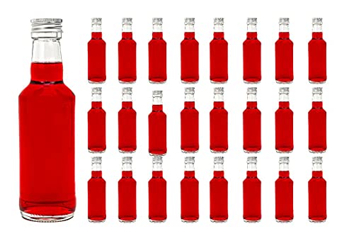 casavetro 16, 24, 30 Stück Kleine Saftflasche Likörflaschen Smoothie Schnapsflaschen Flaschen mit Schraubverschluss 0,2 Liter (30 Stück)(Monopol 200) von casavetro