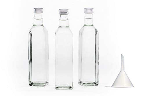 casavetro 30 x 250 ml Leere Glas-Flaschen MAR-Trichter kleine Flasche Saft mit Schraubverschluss zum selbst Abfüllen 0,25 Liter l Likör Schnaps Essig Öl (30 x 250 ml) von casavetro