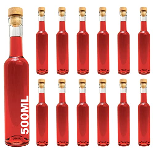 casavetro 6, 12 x 500 ml Futura Glasflaschen l Flaschen zum selbst Abfüllen 0,5 Liter l Likörflaschen Schnapsflaschen Essigflaschen Ölflaschen (12 x 500 ml) von casavetro