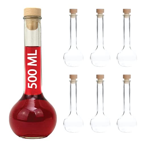 casavetro 6 x 500 ml TUL Leere Saft Glasflaschen mit Korkstopfen Weinflasche Schnapsflasche Essig Öl Glasflaschen 0,5 Liter l (6 x 500 ml) von casavetro